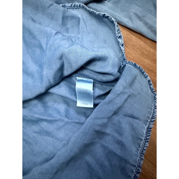 J. Jill Denim Tencel Henley Tunic Top Light Wash Blue Long Sleeve NWT XS - Picture 4 of 4